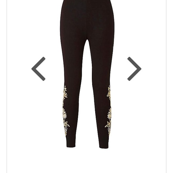 🍂🍁 Simply Be Gold Applique Black Legging Sz 10 - Picture 5 of 9